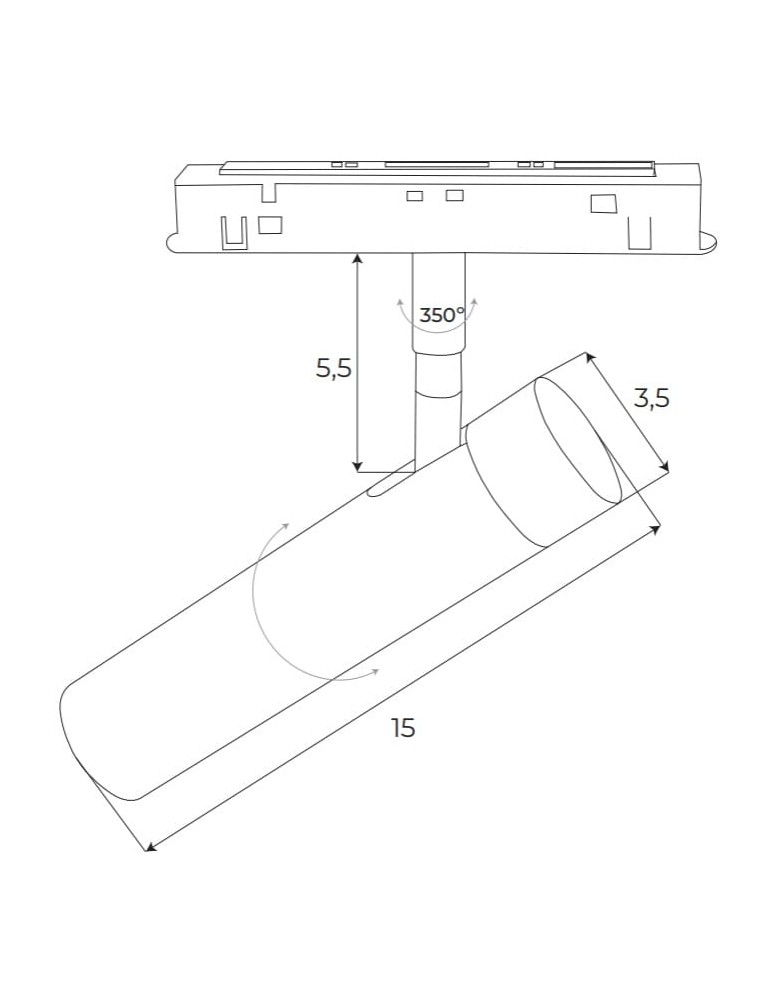 Magnetic rail lamps - Maxlight Reflector Magnetic System DALI 8W 578lm 3000K M0011D. - product kolory-swiatla.pl 4