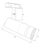 Magnetic rail lamps - Maxlight Magnetic System On/Off Spotlight 12W 784lm 3000K M0013N. - product 2