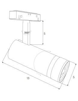 Maxlight Magnetic System On/Off Spotlight 12W 784lm 3000K M0013N. - product 2