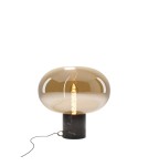Table lamps - Maxlight Moonstone Amber Glass + Black Marble Table Lamp T0058. - product 1