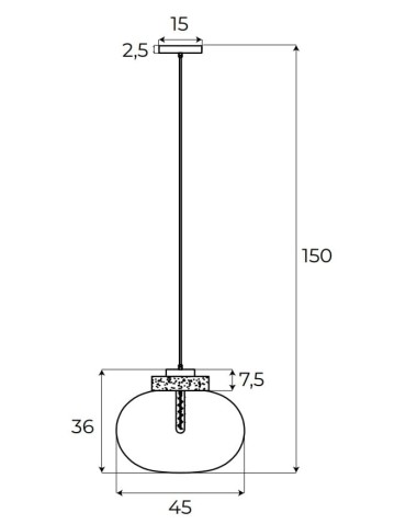 MAXLight P0515 Lampa Wisząca Moonstone Smoke Glass+black Marble - produkt 2