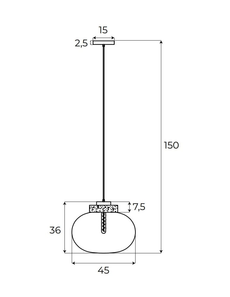 Pendant lamps - Maxlight Moonstone Smoke Glass+Black Marble P0515 Pendant Lamp. - product kolory-swiatla.pl 2