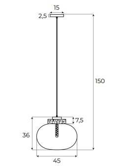 Maxlight Moonstone Smoke Glass+Black Marble P0515 Pendant Lamp. - product 2