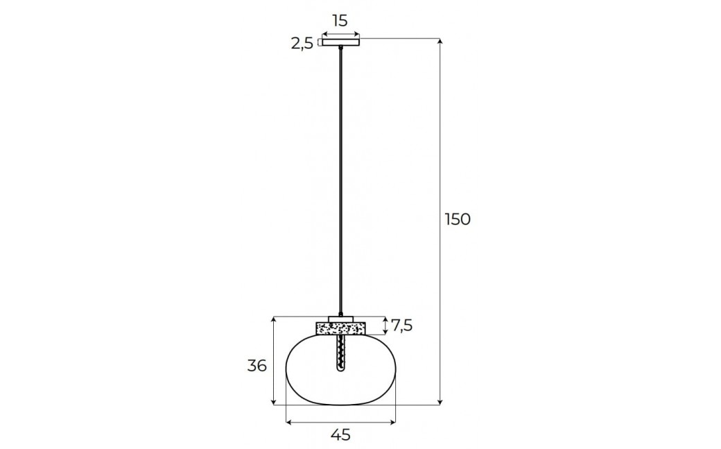 MAXLight P0515 Lampa Wisząca Moonstone Smoke Glass+black Marble