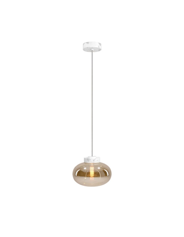 Pendant lamps - Maxlight Moonstone Amber Glass+White Marble P0518 Pendant Lamp. - product kolory-swiatla.pl 1