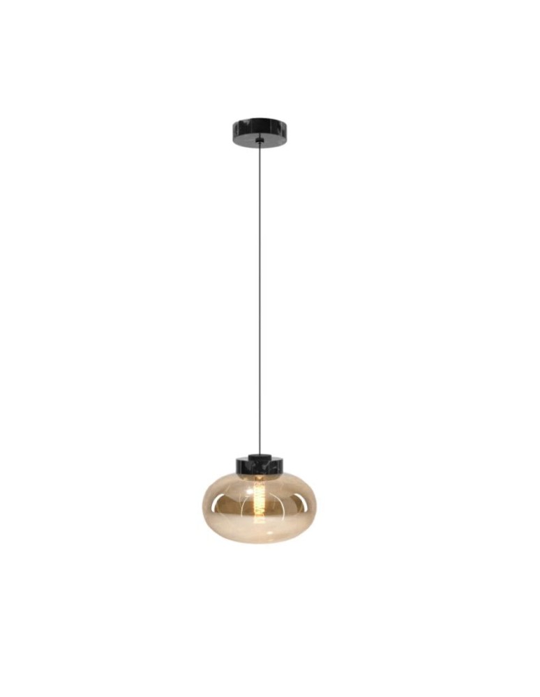 Pendant lamps - Maxlight Moonstone Amber Glass+Black Marble P0516 Pendant Lamp. - product kolory-swiatla.pl 1