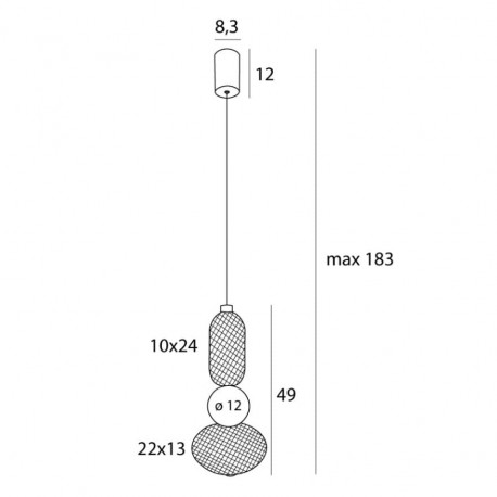 MAXLight P0591 Lampa Wisząca Bora A