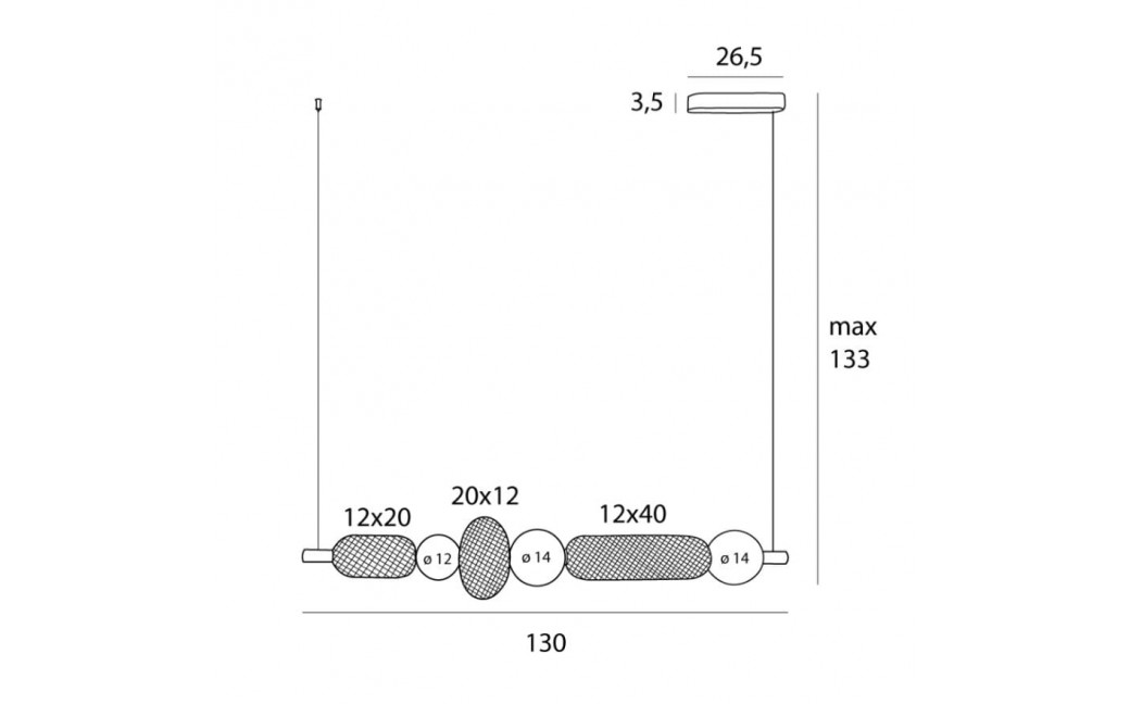 MAXLight P0593 Lampa Wisząca Bora C