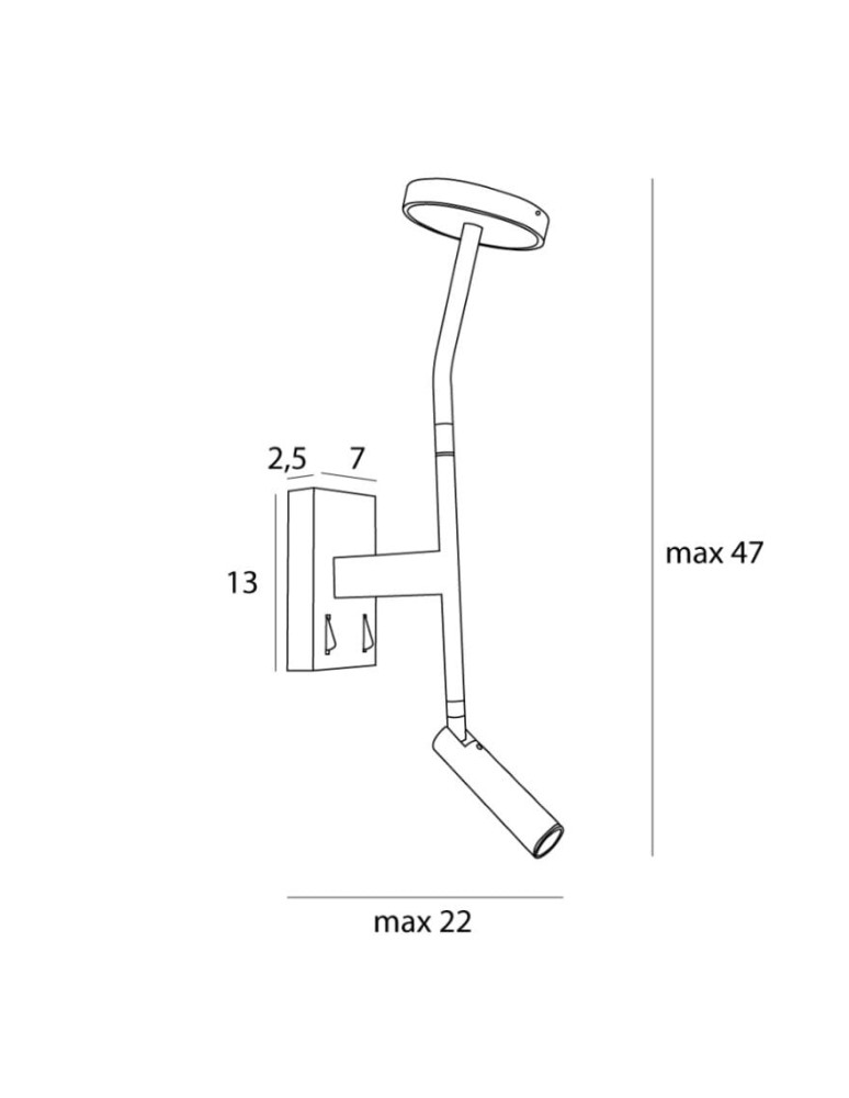 Wall lamps for bedrooms - Maxlight Ibiza wall lamp W0349 - product kolory-swiatla.pl 3