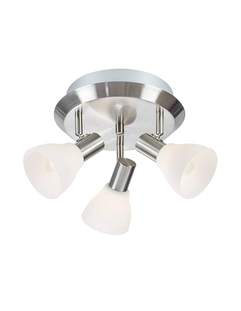 Adjustable ceiling lamps - spots - Markslojd VERO Ceiling 3L Steel/Opal 107505 - product kolory-swiatla.pl 1
