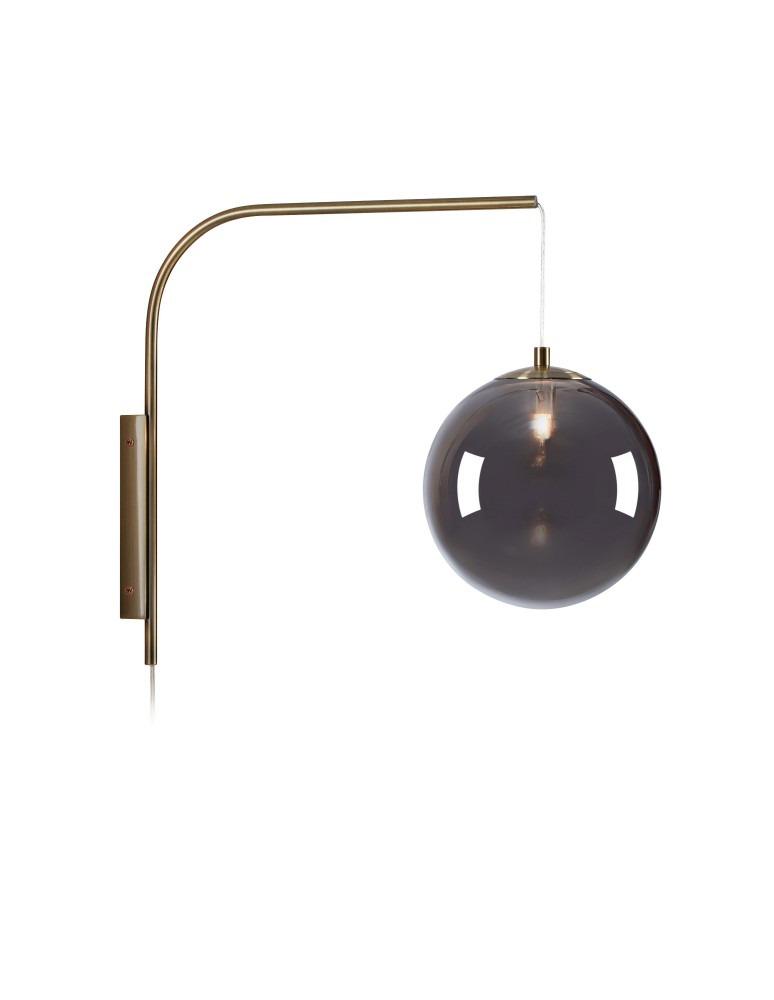 Scandinavian style wall lamps - Markslojd DIONE Wall Mount 1L Smoky/Antique Brass 108419 - product kolory-swiatla.pl 1