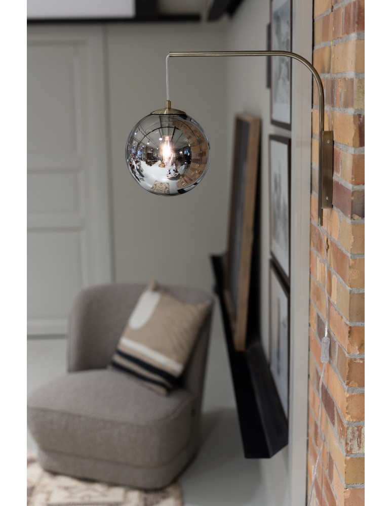 Scandinavian style wall lamps - Markslojd DIONE Wall Mount 1L Smoky/Antique Brass 108419 - product kolory-swiatla.pl 2