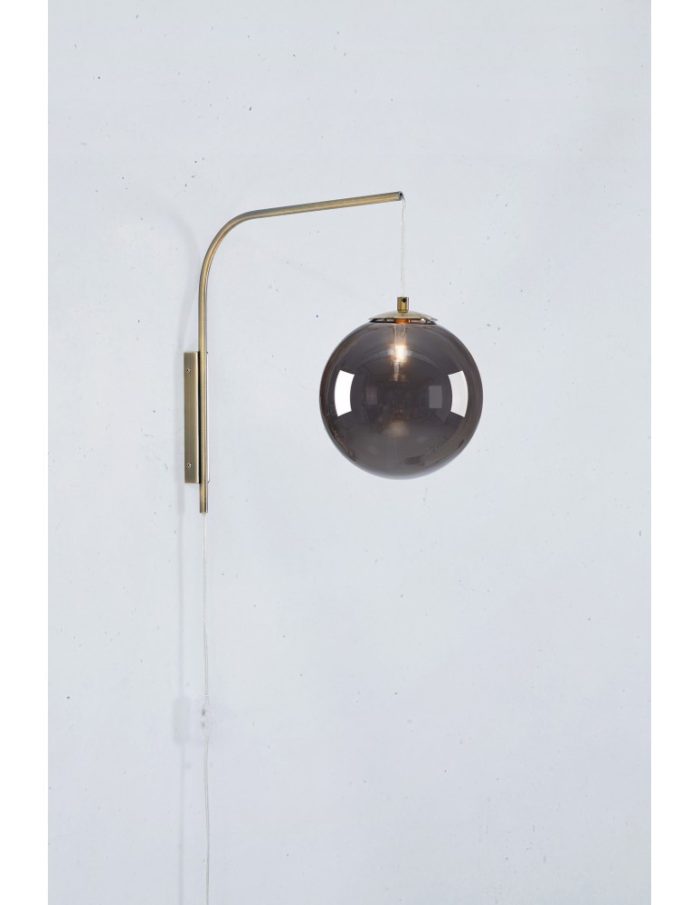 Scandinavian style wall lamps - Markslojd DIONE Wall Mount 1L Smoky/Antique Brass 108419 - product kolory-swiatla.pl 3