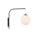 Scandinavian style wall lamps - Markslojd DIONE Wall mounted 1L White/Black 108420 - product 1
