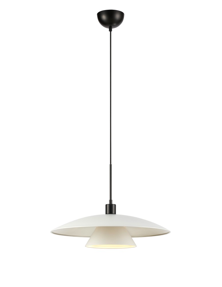 Scandinavian style pendant lamps - Markslojd MILLINGE Pendant 1L Matte White/Black 108430 - product kolory-swiatla.pl 1