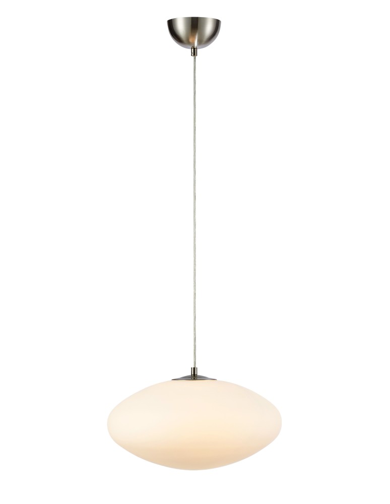 Scandinavian style pendant lamps - Markslojd LOCUS Pendant 1L White/Steel 108437 - product kolory-swiatla.pl 1