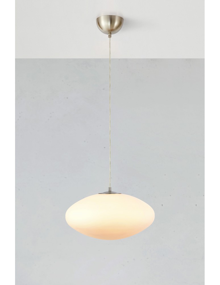 Scandinavian style pendant lamps - Markslojd LOCUS Pendant 1L White/Steel 108437 - product kolory-swiatla.pl 3