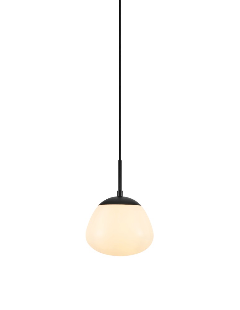 Scandinavian style pendant lamps - Markslojd RISE Pendant 1L White/Black Small 108547 - product kolory-swiatla.pl 1