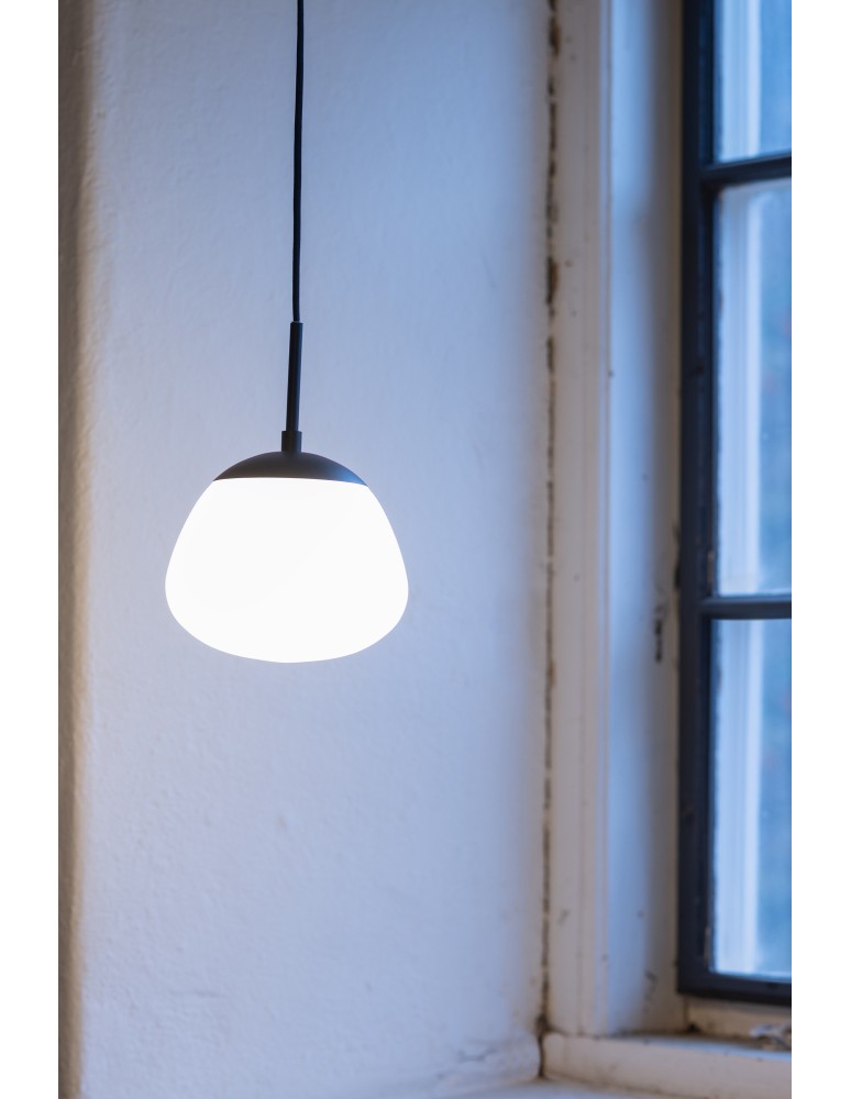 Scandinavian style pendant lamps - Markslojd RISE Pendant 1L White/Black Small 108547 - product kolory-swiatla.pl 2