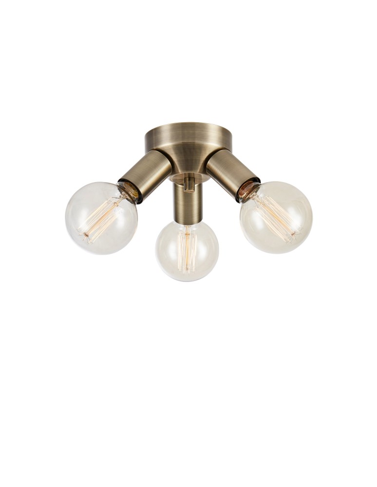 Scandinavian style ceiling lamps - Markslojd MAZZO Ceiling 3L Antique Brass 108550 - product kolory-swiatla.pl 1