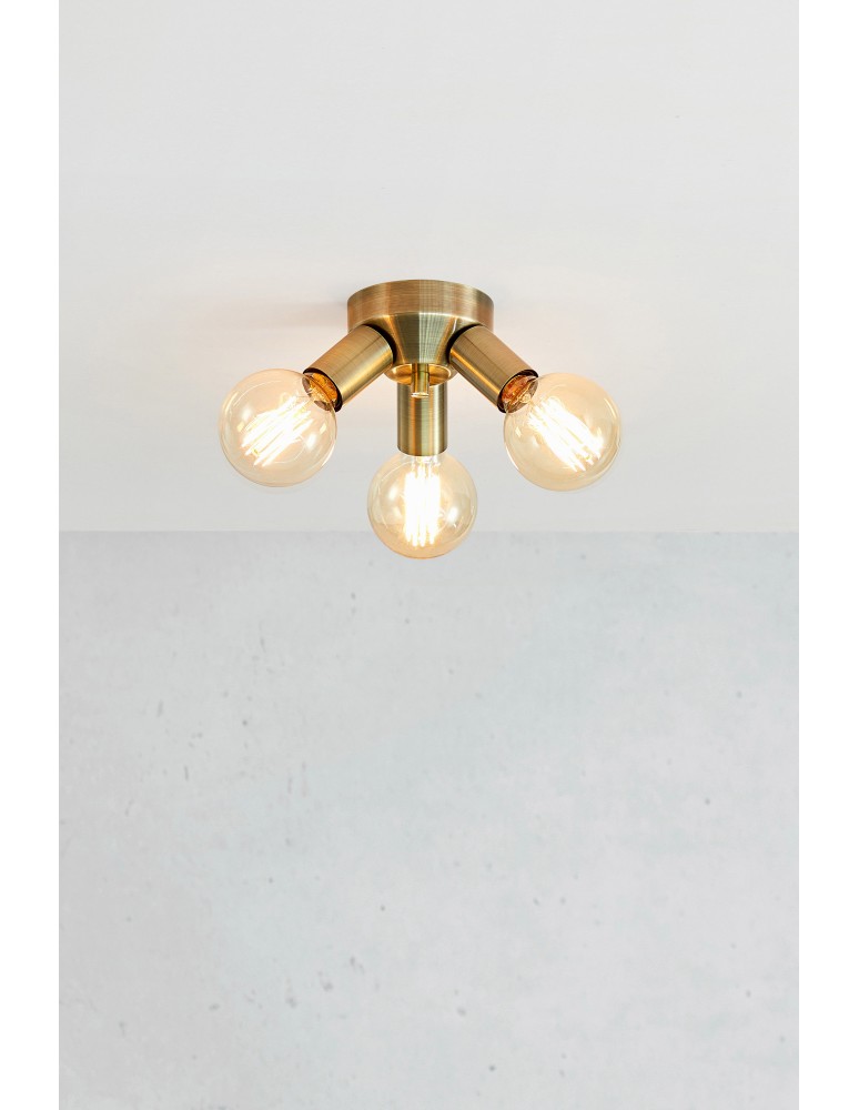 Scandinavian style ceiling lamps - Markslojd MAZZO Ceiling 3L Antique Brass 108550 - product kolory-swiatla.pl 2