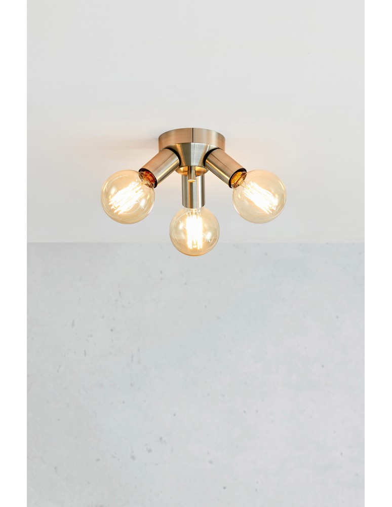 Scandinavian style ceiling lamps - Markslojd MAZZO Ceiling 3L Satin Nickel 108551 - product kolory-swiatla.pl 2
