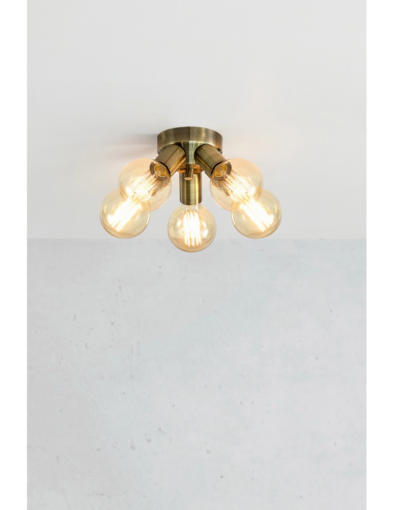 Scandinavian style ceiling lamps - Markslojd MAZZO Ceiling 5L Antique Brass 108553 - product kolory-swiatla.pl 2