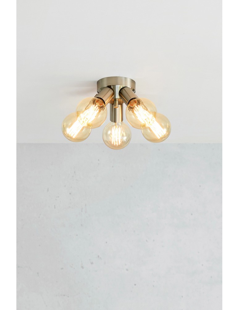 Scandinavian style ceiling lamps - Markslojd MAZZO Ceiling 5L Satin Nickel 108554 - product kolory-swiatla.pl 2