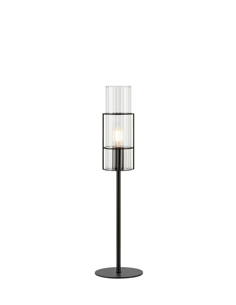 Scandinavian style table lamps - Markslojd TUBO Table 1L 50cm Black/Transparent 108555 - product kolory-swiatla.pl 1