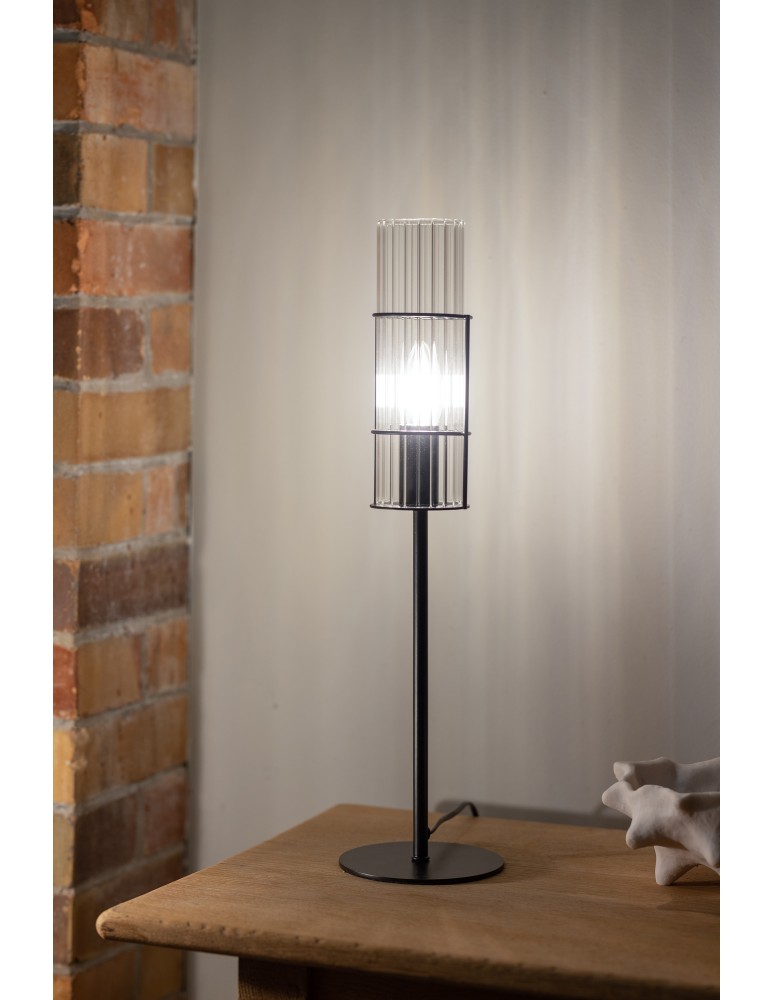 Scandinavian style table lamps - Markslojd TUBO Table 1L 50cm Black/Transparent 108555 - product kolory-swiatla.pl 2