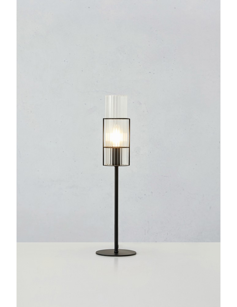 Scandinavian style table lamps - Markslojd TUBO Table 1L 50cm Black/Transparent 108555 - product kolory-swiatla.pl 3