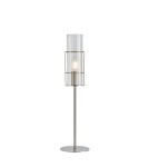 Scandinavian style table lamps - Markslojd TUBO Table 1L 50cm Satin Nickel/Transparent 108557 - product 1