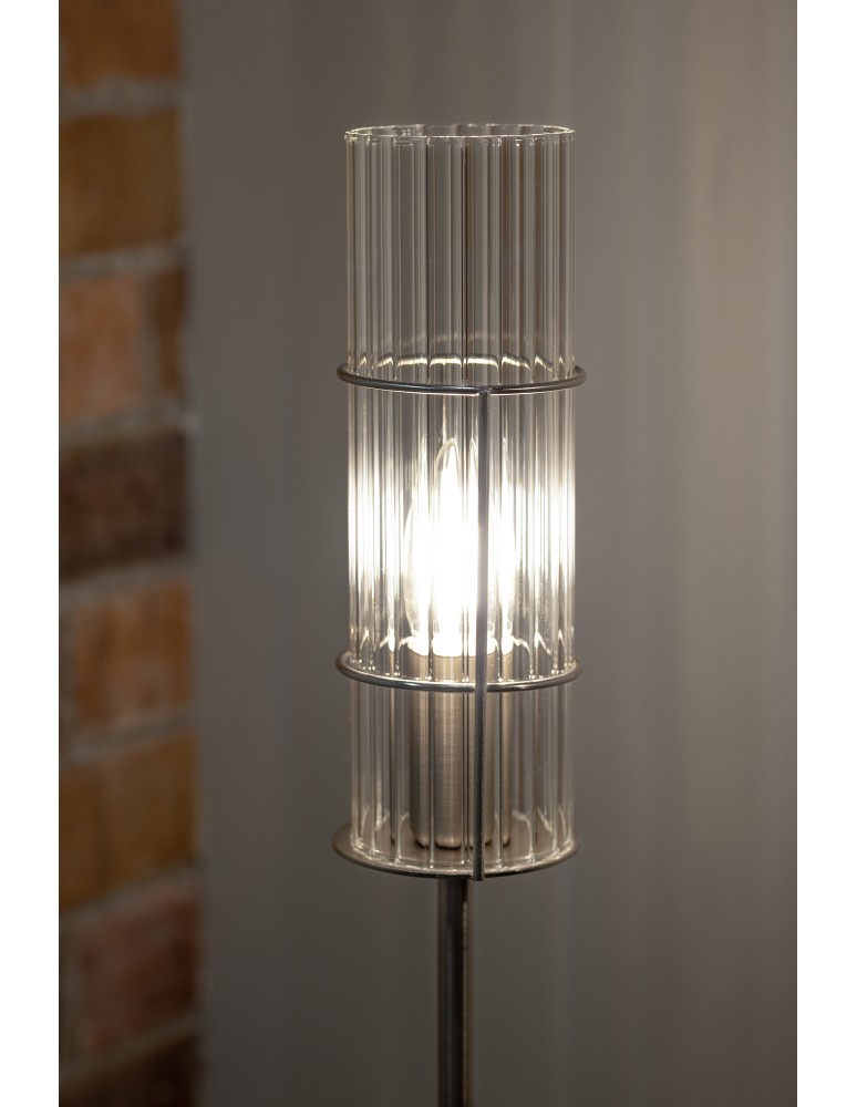 Scandinavian style table lamps - Markslojd TUBO Table 1L 50cm Satin Nickel/Transparent 108557 - product kolory-swiatla.pl 3