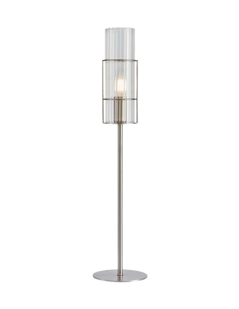 Scandinavian style table lamps - Markslojd TUBO Table 1L 65cm Satin Nickel/Transparent 108558 - product kolory-swiatla.pl 1