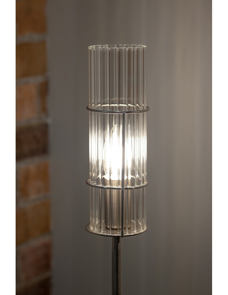 Scandinavian style table lamps - Markslojd TUBO Table 1L 65cm Satin Nickel/Transparent 108558 - product kolory-swiatla.pl 3