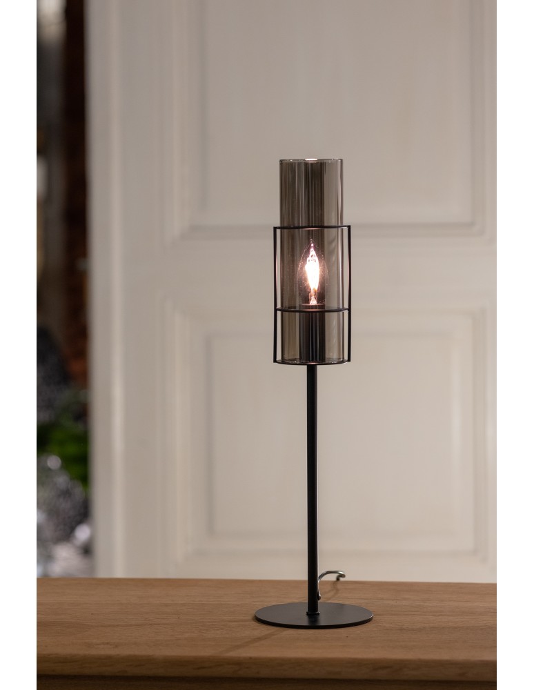 Scandinavian style table lamps - Markslojd TORCIA Table 1L 50cm Black/Smoky 108559 - product kolory-swiatla.pl 2