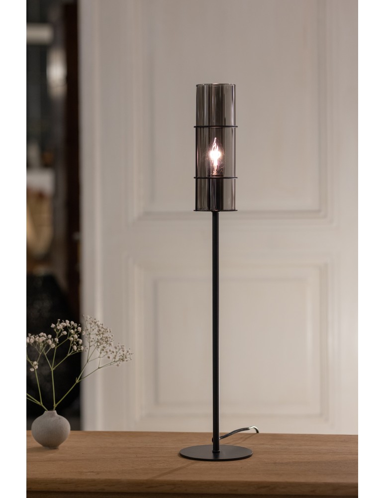 Scandinavian style table lamps - Markslojd TORCIA Table 1L 65cm Black/Smoky 108560 - product kolory-swiatla.pl 2