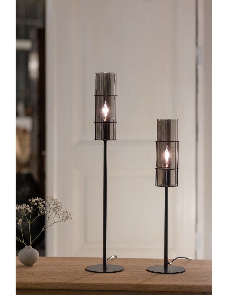 Scandinavian style table lamps - Markslojd TORCIA Table 1L 65cm Black/Smoky 108560 - product kolory-swiatla.pl 4