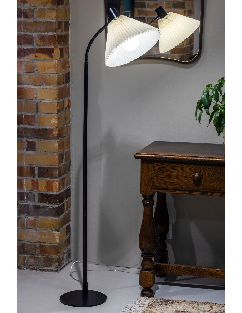 Floor lamps for reading - Markslojd MIRA Floor 1L Black/White Broken 108568 - product kolory-swiatla.pl 2