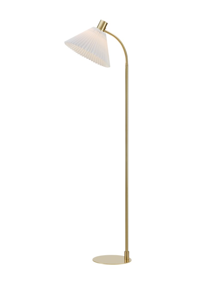 Floor lamps for reading - Markslojd MIRA Floor 1L Brushed Brass/White 108569 - product kolory-swiatla.pl 1