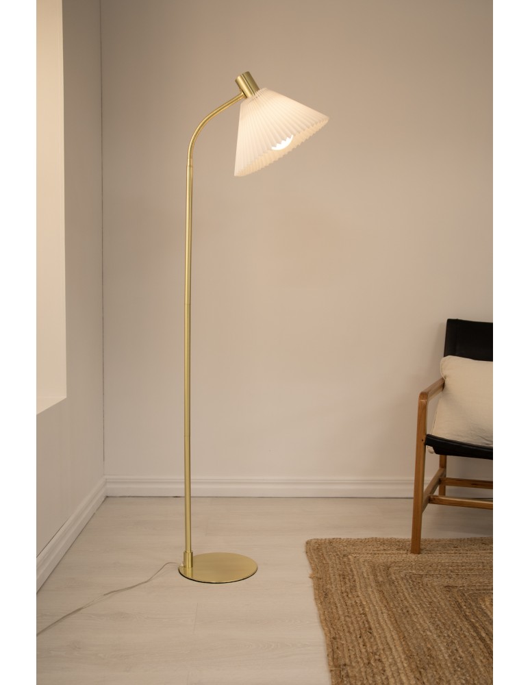 Floor lamps for reading - Markslojd MIRA Floor 1L Brushed Brass/White 108569 - product kolory-swiatla.pl 2
