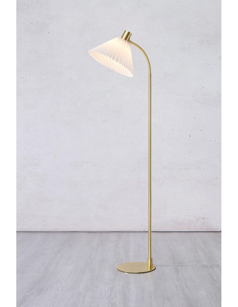 Floor lamps for reading - Markslojd MIRA Floor 1L Brushed Brass/White 108569 - product kolory-swiatla.pl 4