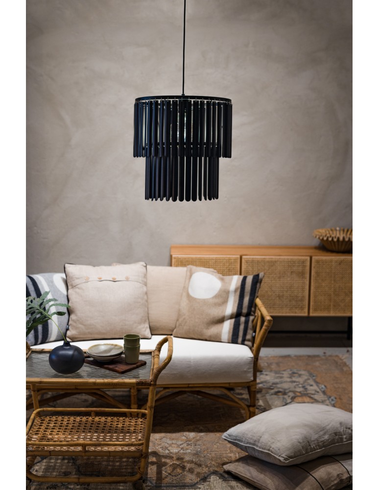 Boho pendant lamps - Markslojd VIENTO Pendant 1L Matte Black 108581 - product kolory-swiatla.pl 2
