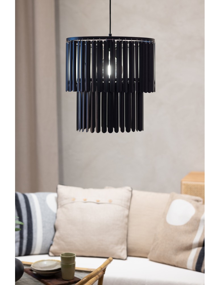 Boho pendant lamps - Markslojd VIENTO Pendant 1L Matte Black 108581 - product kolory-swiatla.pl 3