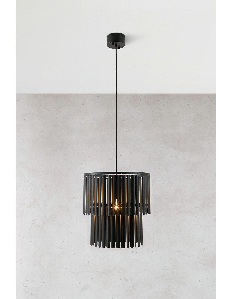 Boho pendant lamps - Markslojd VIENTO Pendant 1L Matte Black 108581 - product kolory-swiatla.pl 4