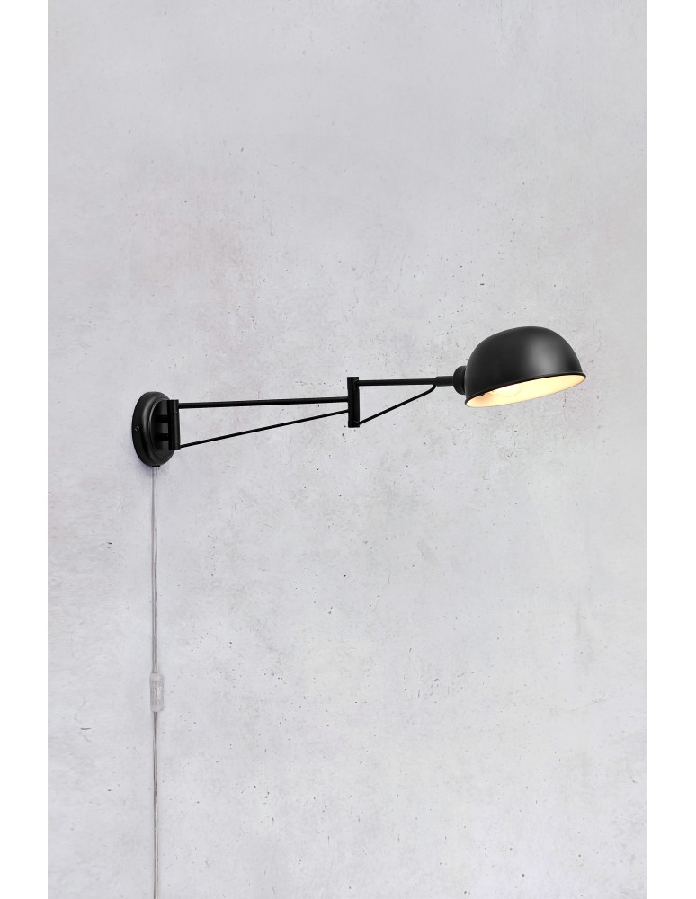 Cantilever wall lamps - Markslojd PORTLAND Wall mounted 1L Black 108587 - product kolory-swiatla.pl 4