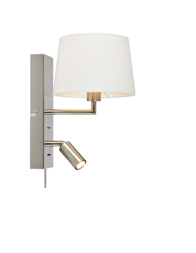 Wall lamps for bedrooms - Markslojd COMO Wall Mounted 2L Steel/White 108596 - product kolory-swiatla.pl 1