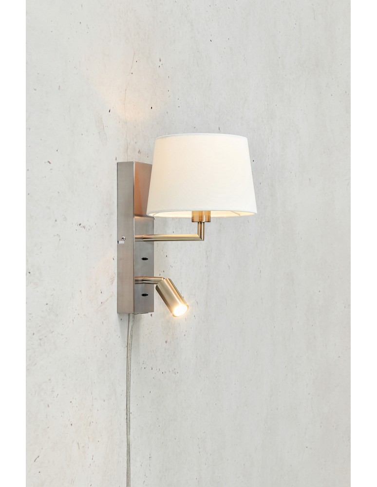 Wall lamps for bedrooms - Markslojd COMO Wall Mounted 2L Steel/White 108596 - product kolory-swiatla.pl 2