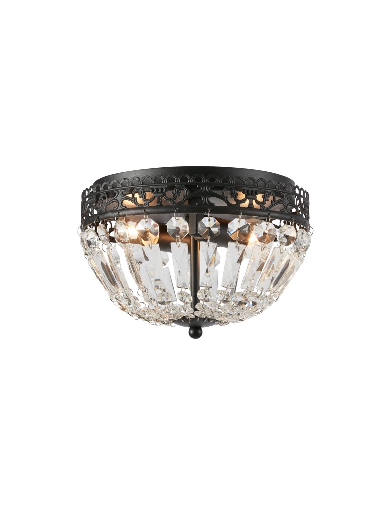 Ceiling lamps with crystals - Markslojd ETIENNE Ceiling 2L Black/MC IP21 108598 - product kolory-swiatla.pl 1
