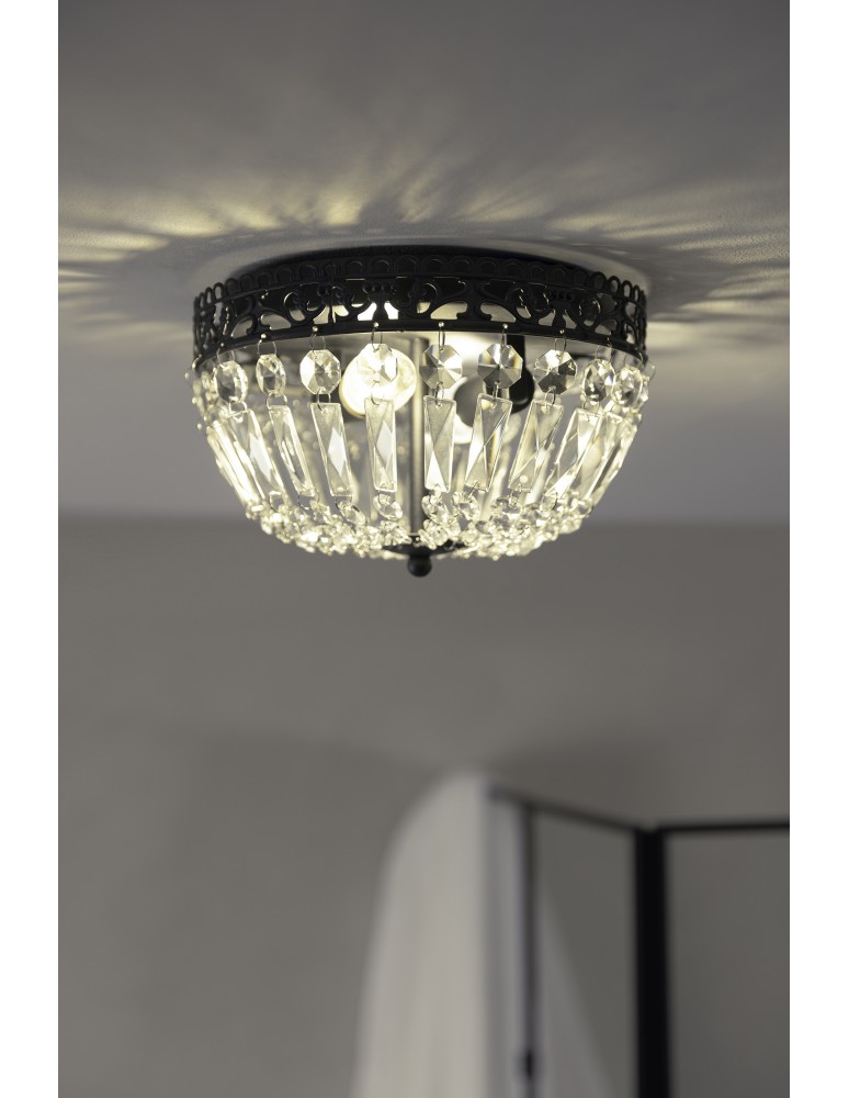 Ceiling lamps with crystals - Markslojd ETIENNE Ceiling 2L Black/MC IP21 108598 - product kolory-swiatla.pl 3
